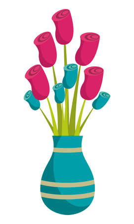 flowers in porcelain vase iconのイラスト素材