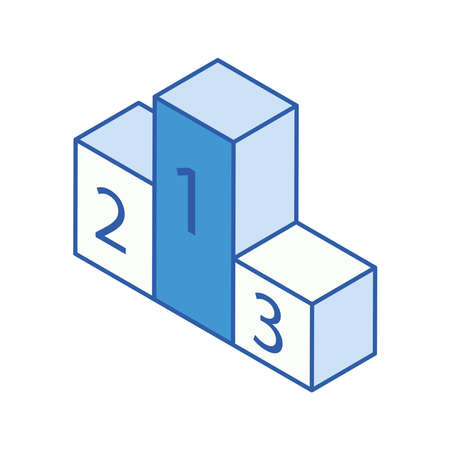 isometric podium tournament places iconのイラスト素材