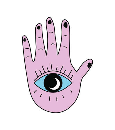 hand with eye iconのイラスト素材