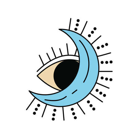 moon with eye iconのイラスト素材