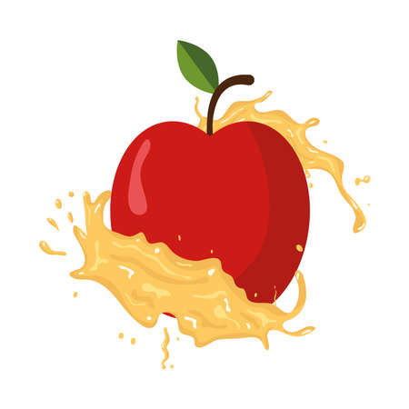 apple fruit splash juice freshのイラスト素材