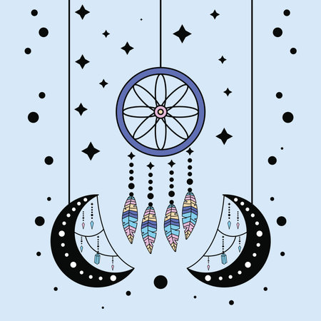 dream catchers hanging iconsのイラスト素材