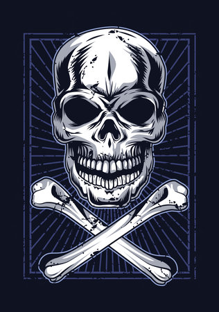 skull and bones style iconのイラスト素材