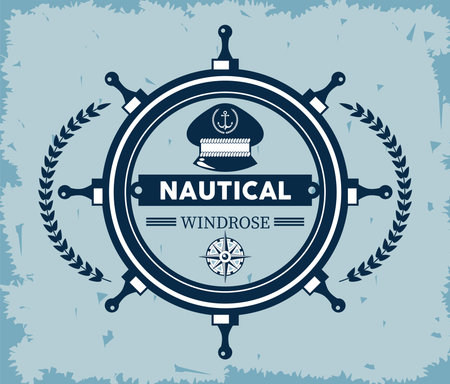 nautical rudder and sailor hatのイラスト素材