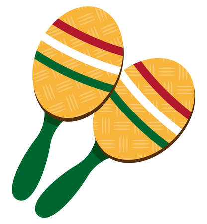 maracas instruments musical isolated iconのイラスト素材