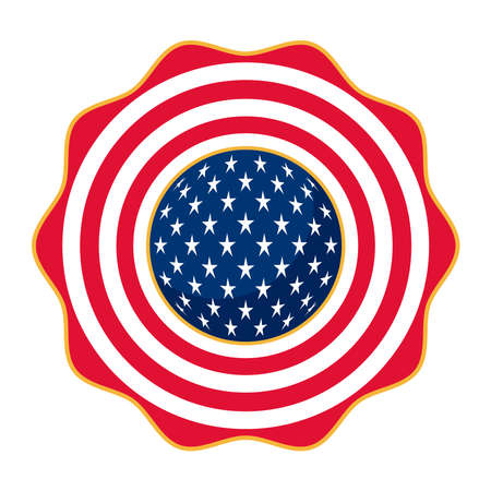 usa flag seal stamp iconのイラスト素材