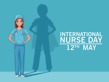 nurse day celebrating hero standingのイラスト素材