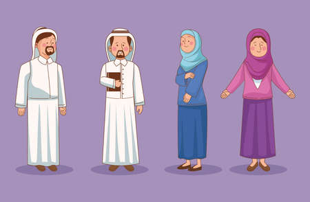 group of arabic teachers charactersのイラスト素材