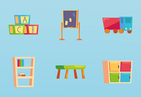 nursery cute six set iconsのイラスト素材