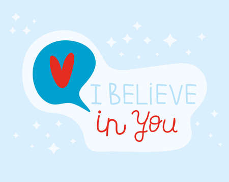 believe in you with heartのイラスト素材