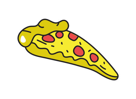 pizza italian food retro styleのイラスト素材
