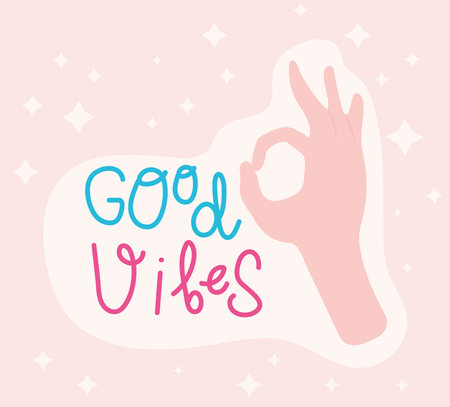 lettering good vibes doodle style