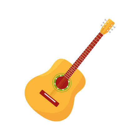 guitar musical instrument isolated iconのイラスト素材