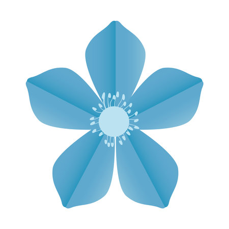 cute blue flower natural iconのイラスト素材