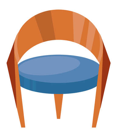 blue chair wooden furniture iconのイラスト素材