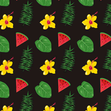 summer season tropical pattern backgroundのイラスト素材