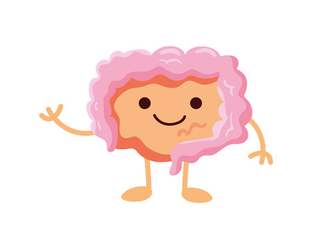 comic organ intestine human iconのイラスト素材