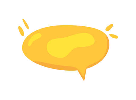speech bubble yellow color iconのイラスト素材