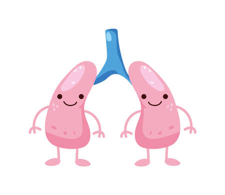 comic organs lungs human iconのイラスト素材