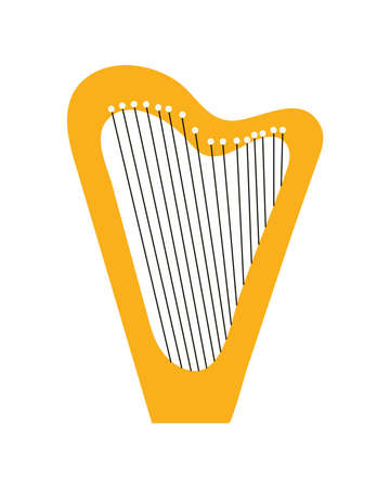harp musical instrument isolated iconのイラスト素材