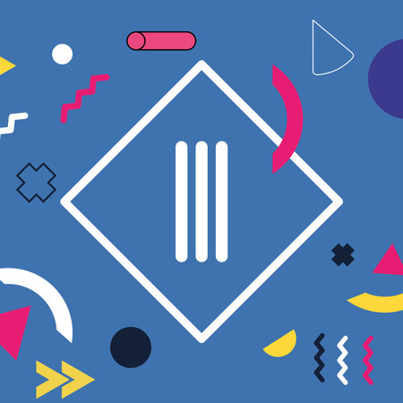 blue color memphis style backgroundのイラスト素材