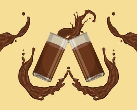 sweet glasses and liquids chocolatesのイラスト素材