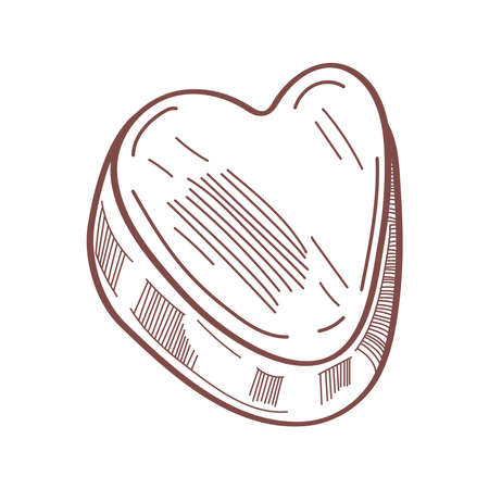 sweet heart chocolate sketch iconのイラスト素材