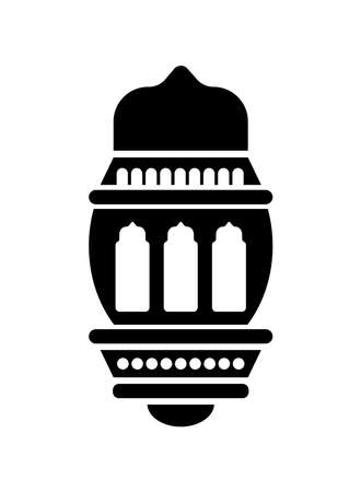 monochrome lamp hanging eid mubarakのイラスト素材