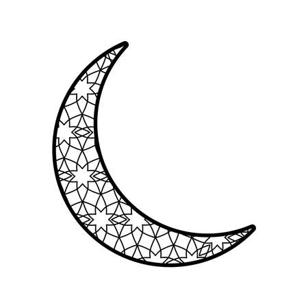 monochrome crescent moon isolated iconのイラスト素材