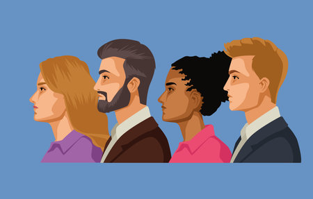 persons group elegants four characters