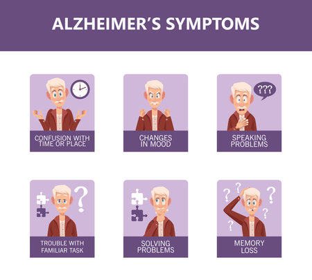 old men with alzheimers six symptomsのイラスト素材