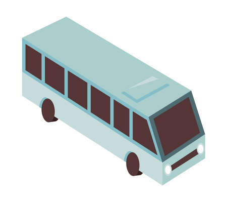 blue bus isometric style iconのイラスト素材