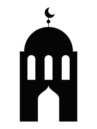 mosque temple cupule eid mubarak silhouetteのイラスト素材