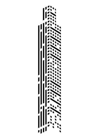 skyscraper monochrome frontのイラスト素材