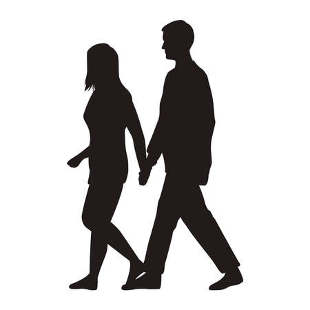 lovers couple walkingのイラスト素材