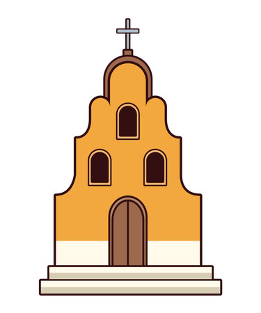 village church facadeのイラスト素材