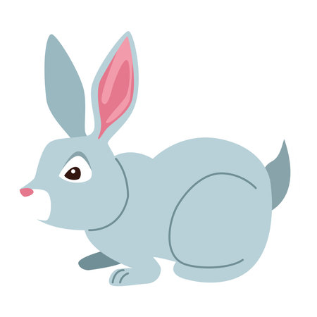 cute gray rabbitのイラスト素材