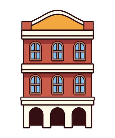 orange village buildingのイラスト素材