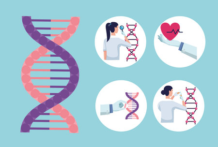 five genetic testing icons