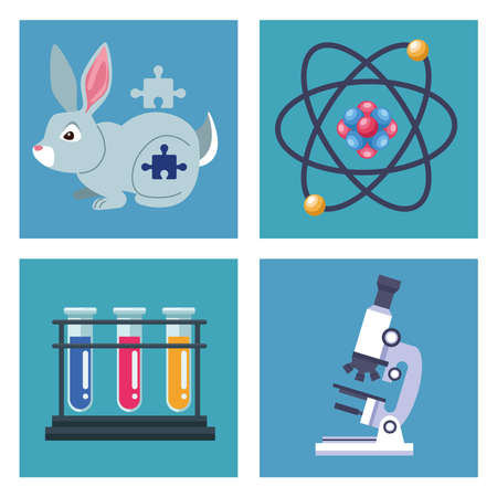 four genetic testing itemsのイラスト素材