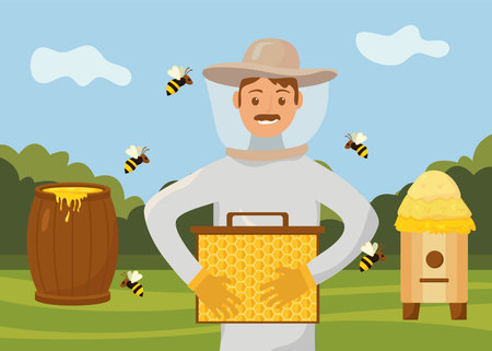 beekeeper working in camp