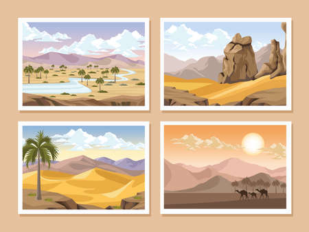 deserts landscapes scenesのイラスト素材