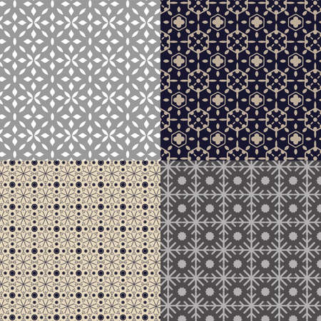 four ornamental patternsのイラスト素材