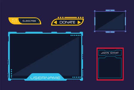 five streaming templatesのイラスト素材