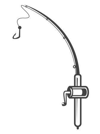 rod fishing sketchのイラスト素材