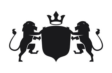 luxury emblem with lionsのイラスト素材