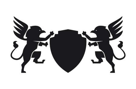 luxury emblem with griffinsのイラスト素材