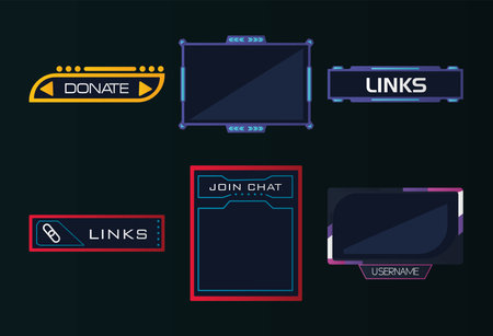 six streaming templatesのイラスト素材