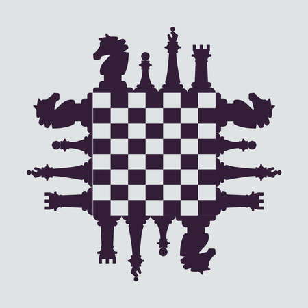 sixteen chess pieces gameのイラスト素材