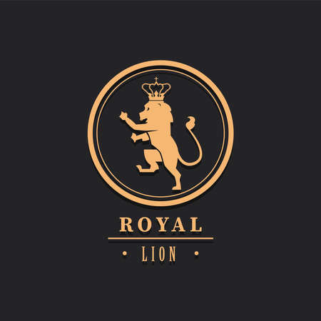 luxury emblem with lionのイラスト素材